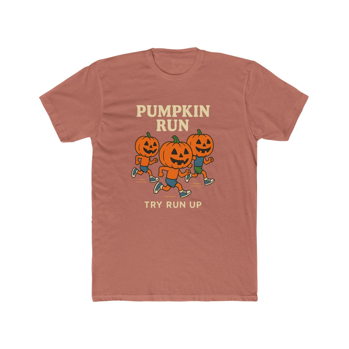 Adult Unisex Cotton Crew Pumpkin Run Halloween Tee