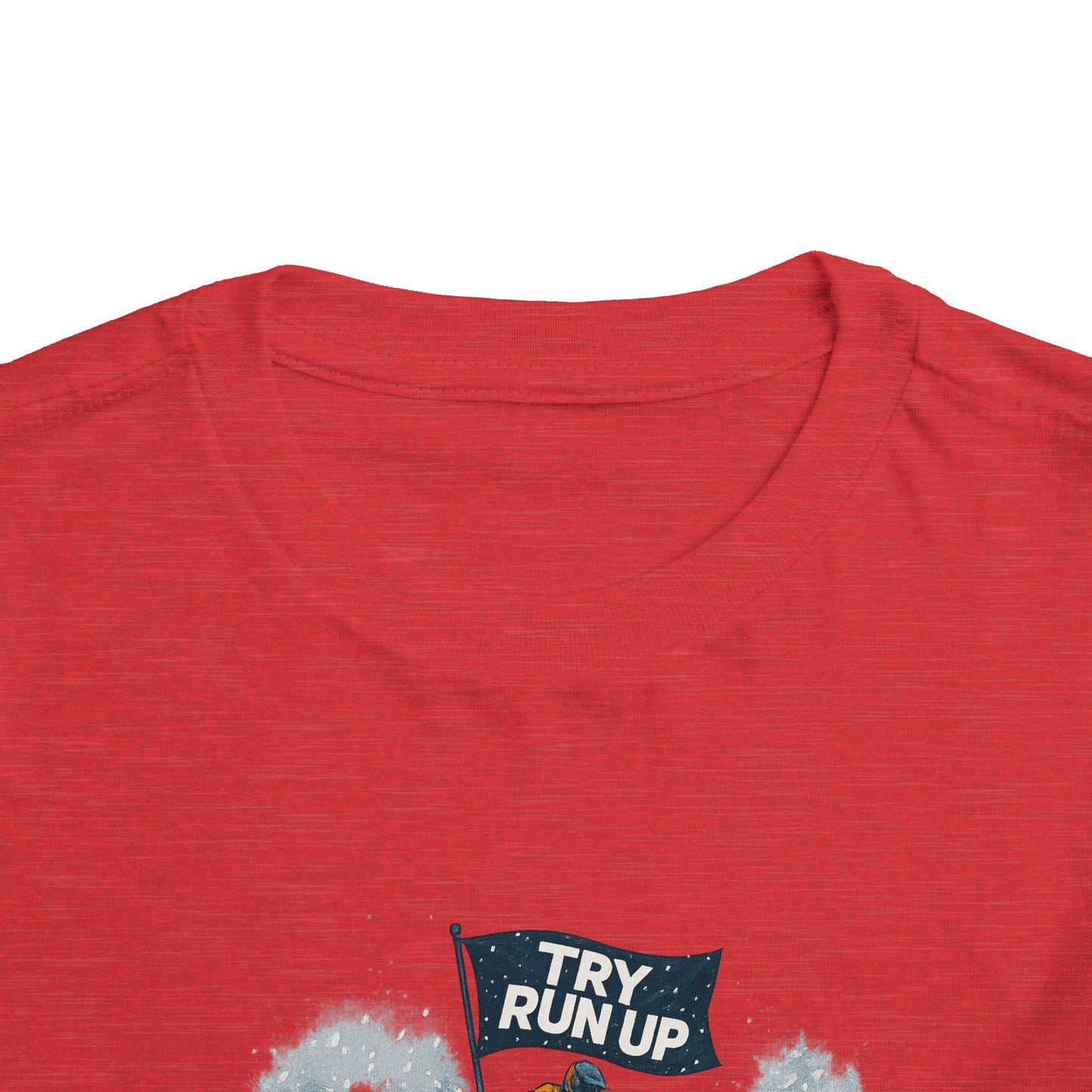 Kids Winter Snowmobiling Run Up Toddler Short Sleeve Tee | Snowmobile Design