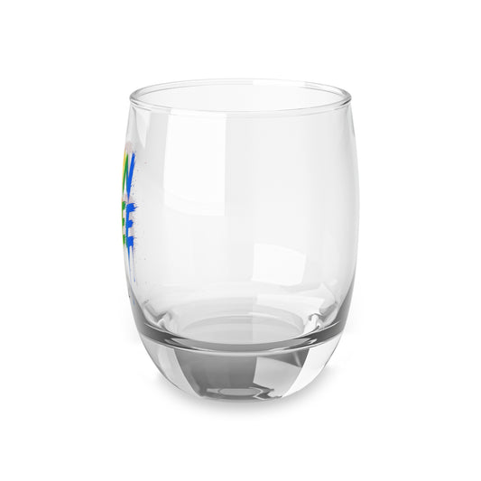 Run Free rainbow paint drip Whiskey Glass | Pride colorful typography