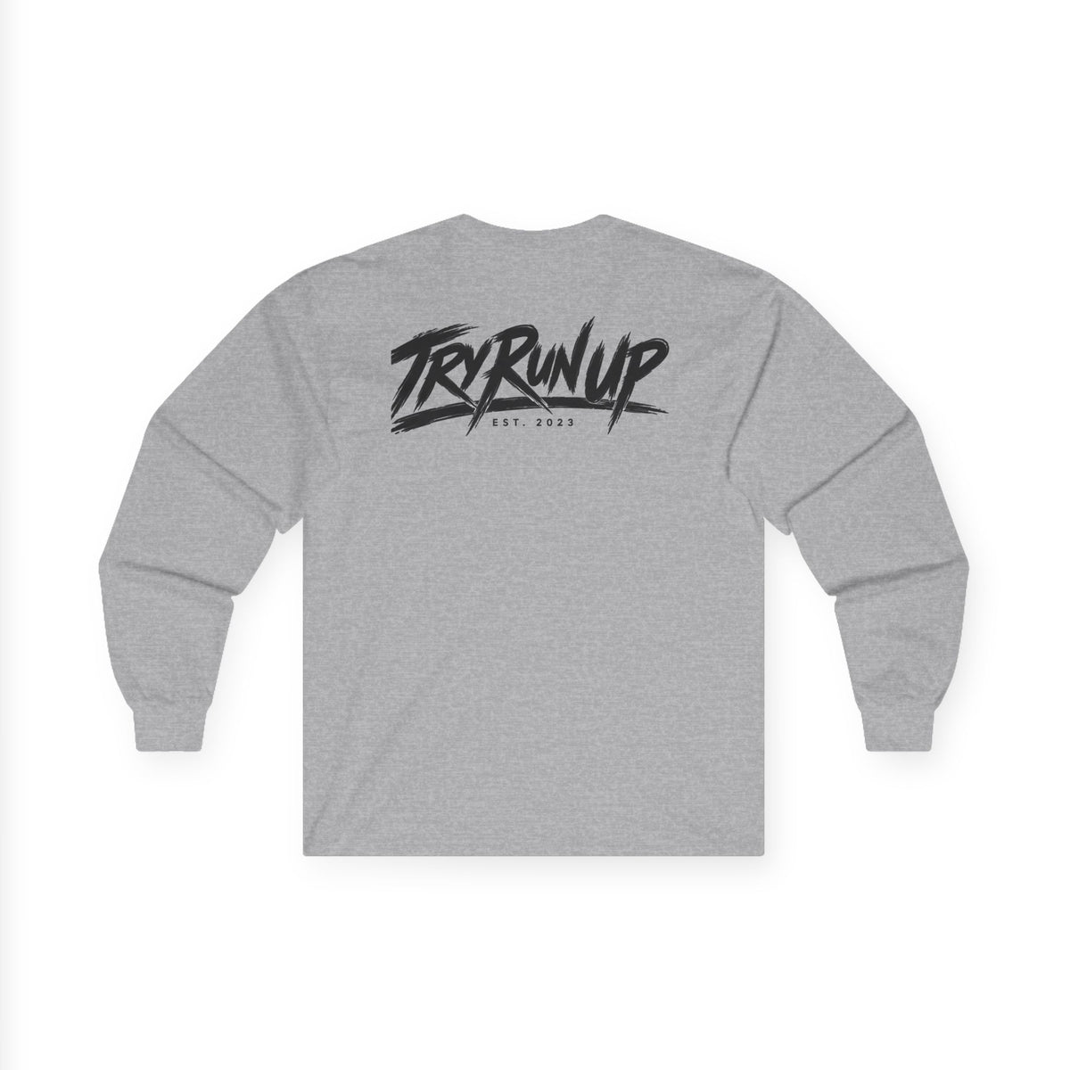 TryRunUp logo graphic Long Sleeve Tee | soda cup chest print
