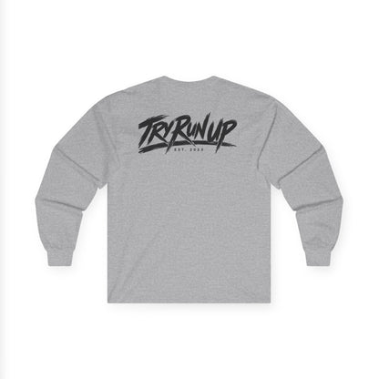 TryRunUp logo graphic Long Sleeve Tee | soda cup chest print