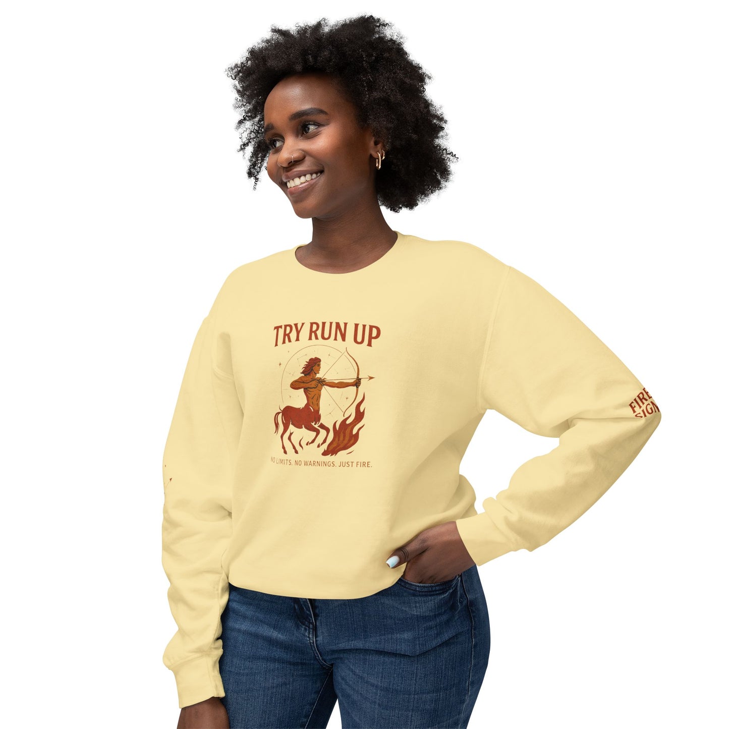Sagittarius Cozy Try Run Up Sweatshirt