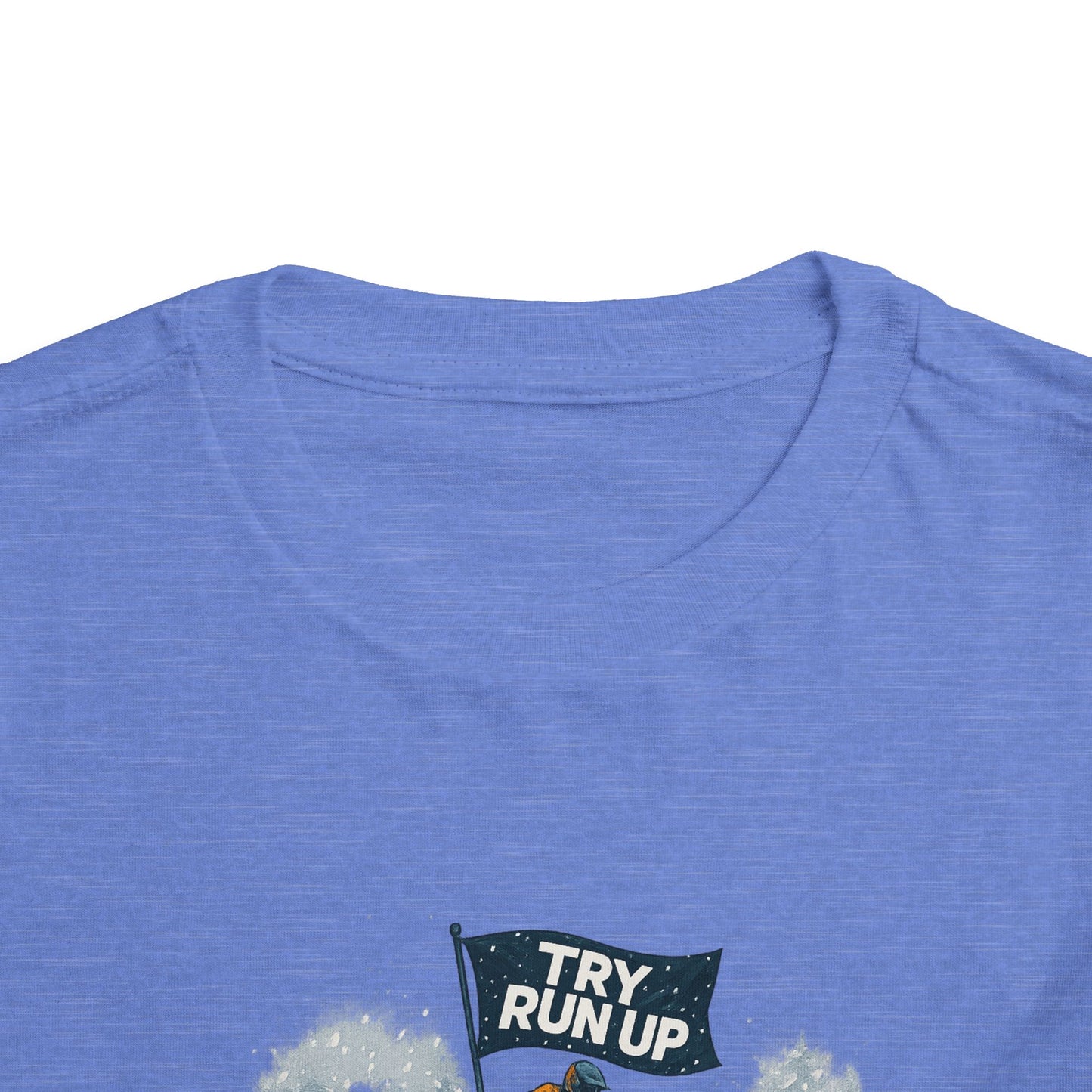 Kids Winter Snowmobiling Run Up Toddler Short Sleeve Tee | Snowmobile Design