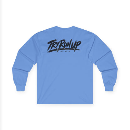 TryRunUp logo graphic Long Sleeve Tee | soda cup chest print