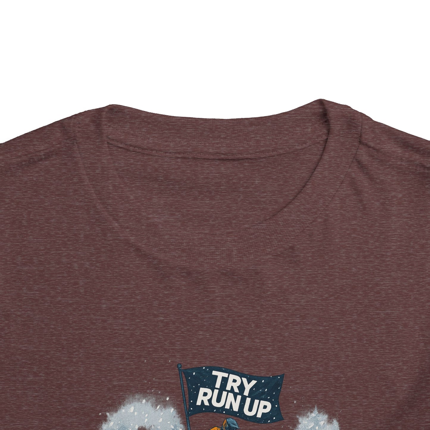 Kids Winter Snowmobiling Run Up Toddler Short Sleeve Tee | Snowmobile Design