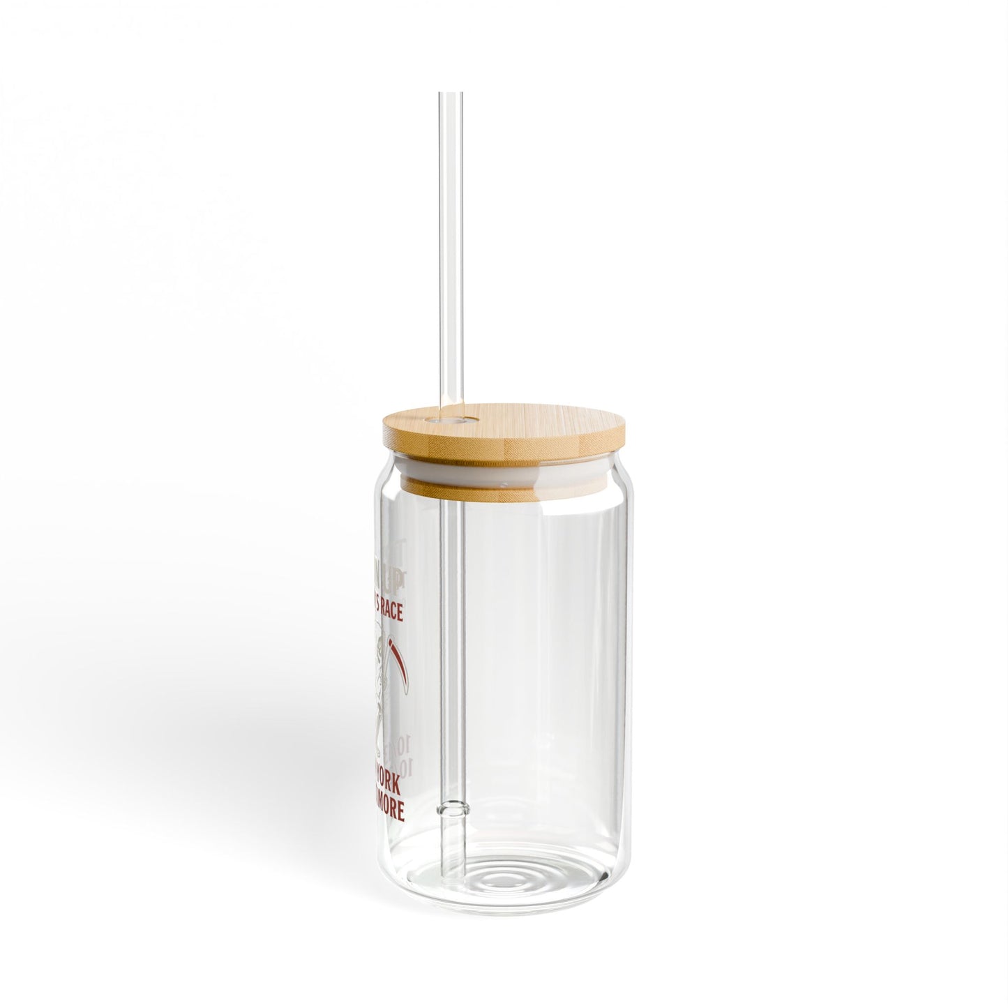 Sipper Glass with Bamboo Lid and Straw |  Try Run Up Design, Eco-Friendly Beverage Container