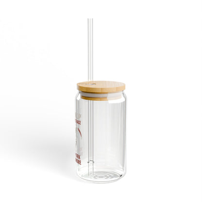 Sipper Glass with Bamboo Lid and Straw |  Try Run Up Design, Eco-Friendly Beverage Container