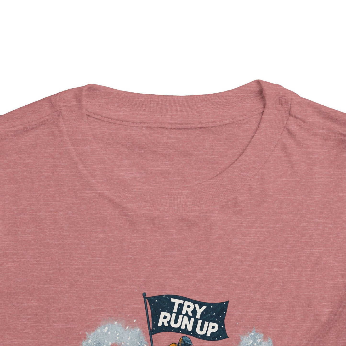 Kids Winter Snowmobiling Run Up Toddler Short Sleeve Tee | Snowmobile Design