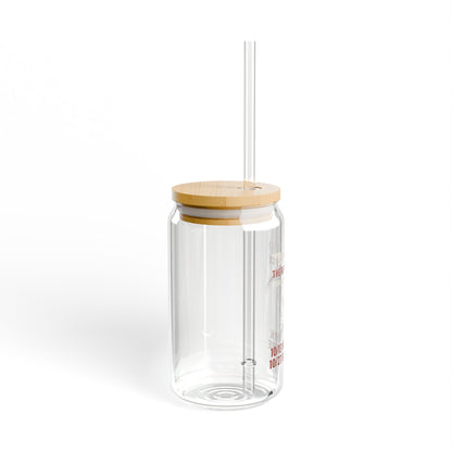 Sipper Glass with Bamboo Lid and Straw |  Try Run Up Design, Eco-Friendly Beverage Container
