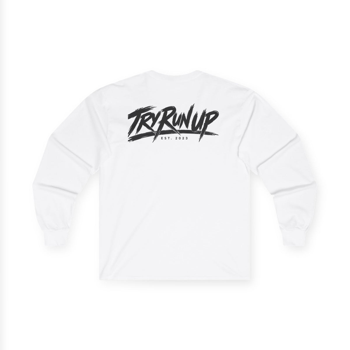 TryRunUp logo graphic Long Sleeve Tee | soda cup chest print