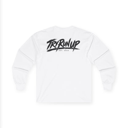 TryRunUp logo graphic Long Sleeve Tee | soda cup chest print