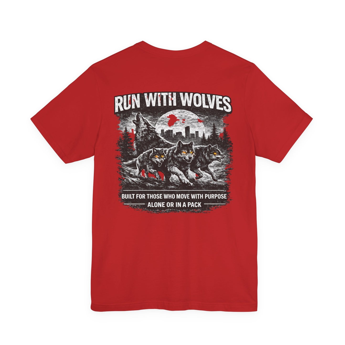 Run With Wolves tee | Wolf pack forest skyline, Motivational nature design