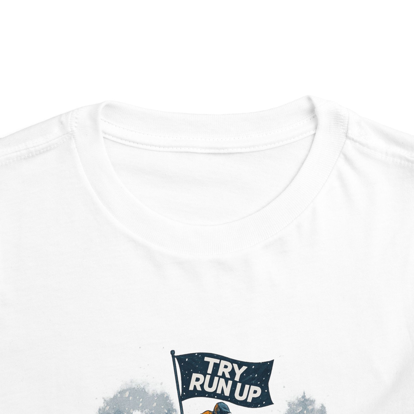 Kids Winter Snowmobiling Run Up Toddler Short Sleeve Tee | Snowmobile Design