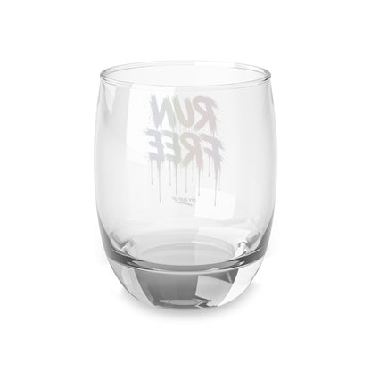 Run Free rainbow paint drip Whiskey Glass | Pride colorful typography