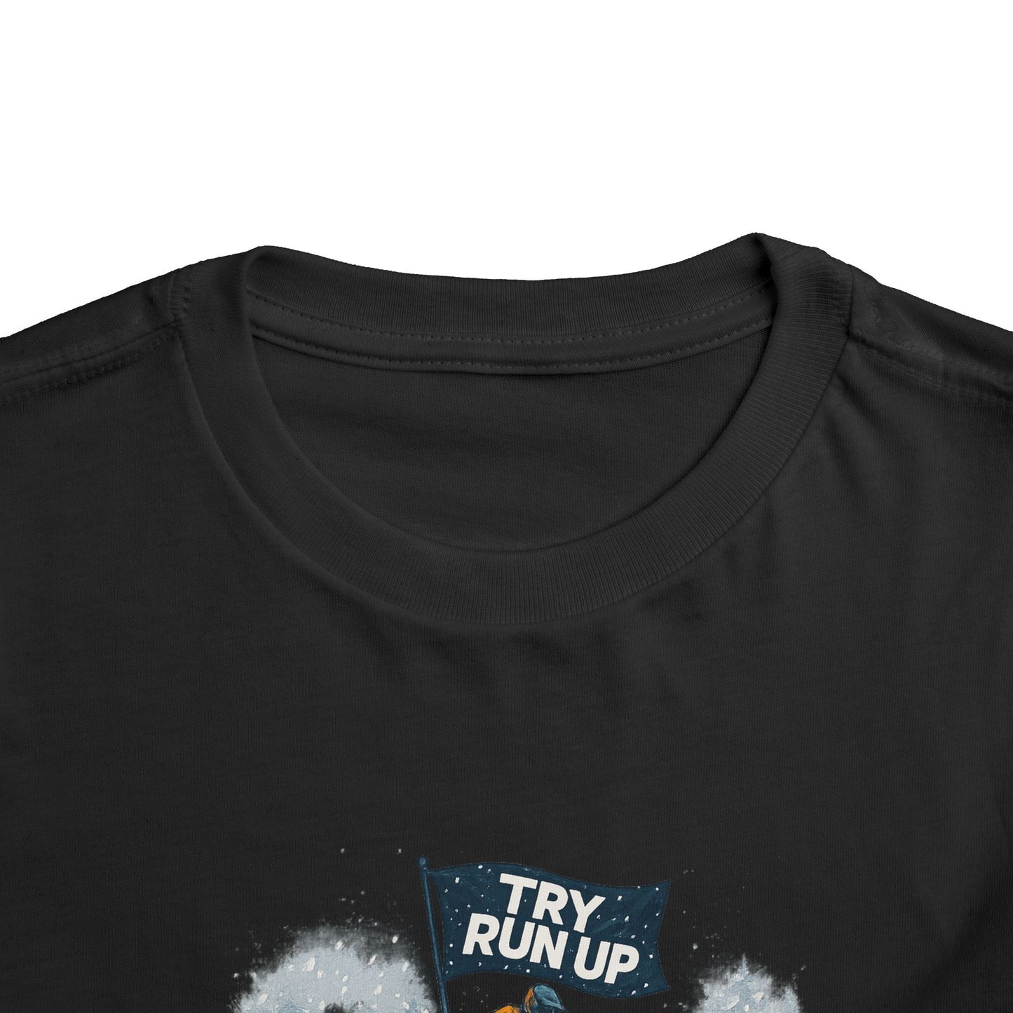 Kids Winter Snowmobiling Run Up Toddler Short Sleeve Tee | Snowmobile Design