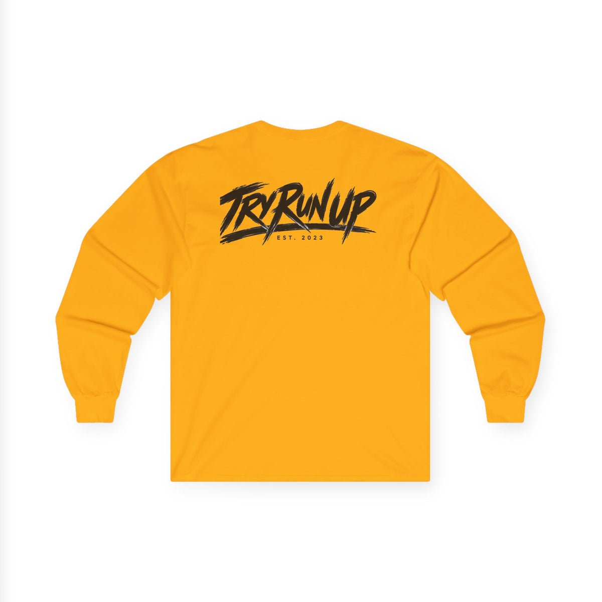 TryRunUp logo graphic Long Sleeve Tee | soda cup chest print