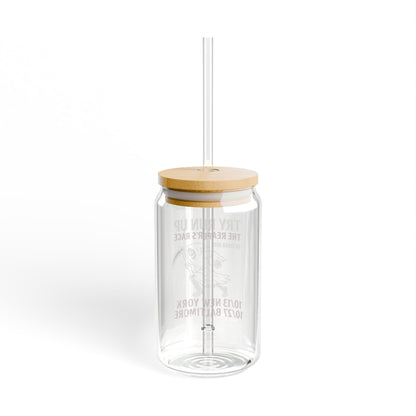 Sipper Glass with Bamboo Lid and Straw |  Try Run Up Design, Eco-Friendly Beverage Container
