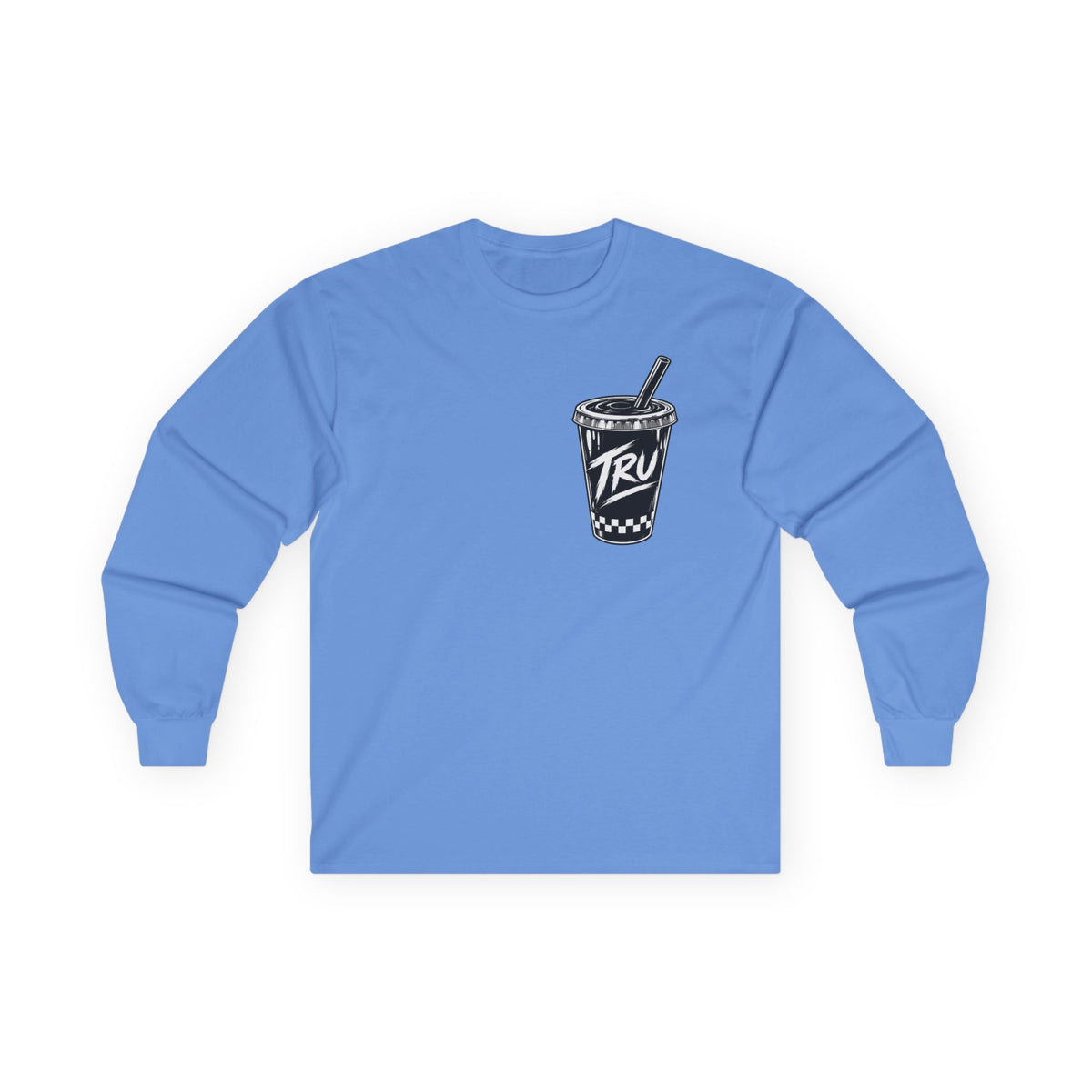 TryRunUp logo graphic Long Sleeve Tee | soda cup chest print
