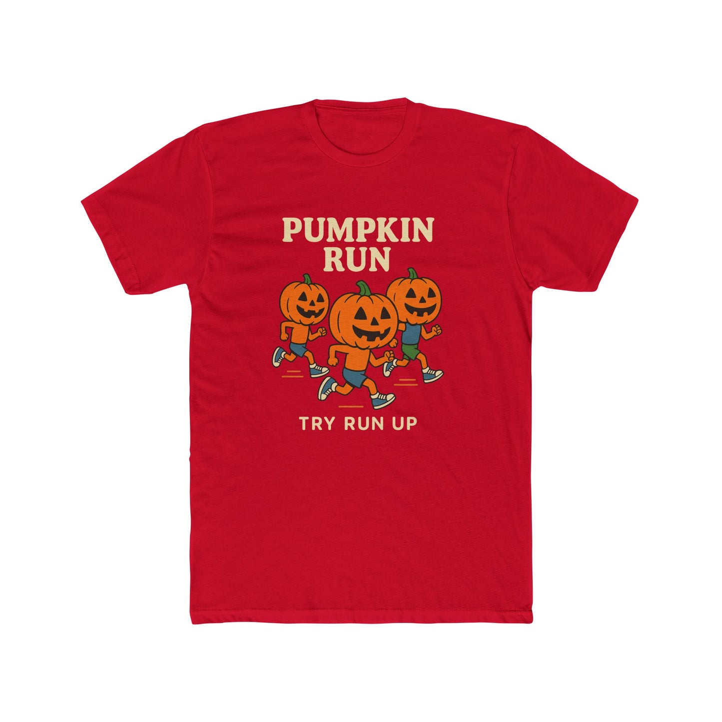 Adult Unisex Cotton Crew Pumpkin Run Halloween Tee