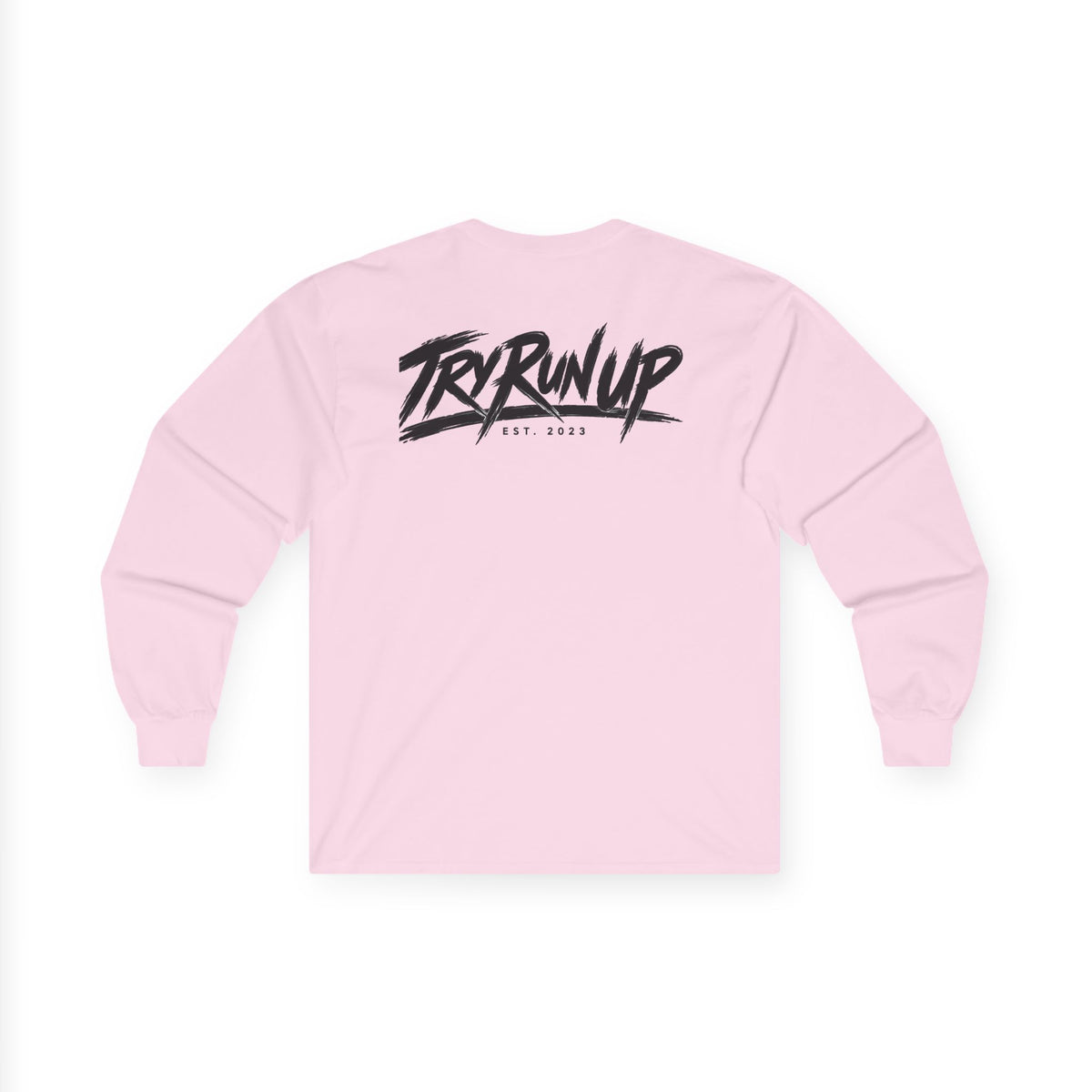 TryRunUp logo graphic Long Sleeve Tee | soda cup chest print